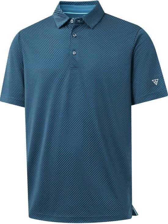 Other - Mens Light Navy/Blue Moisture Wicking Jacquard Polo Shirt Breathable Dry Fit
